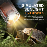 Reptile Heat UV Lamp, UVA UVB Turtle Basking Spot Light with Screw Clip, Adjustable 360°